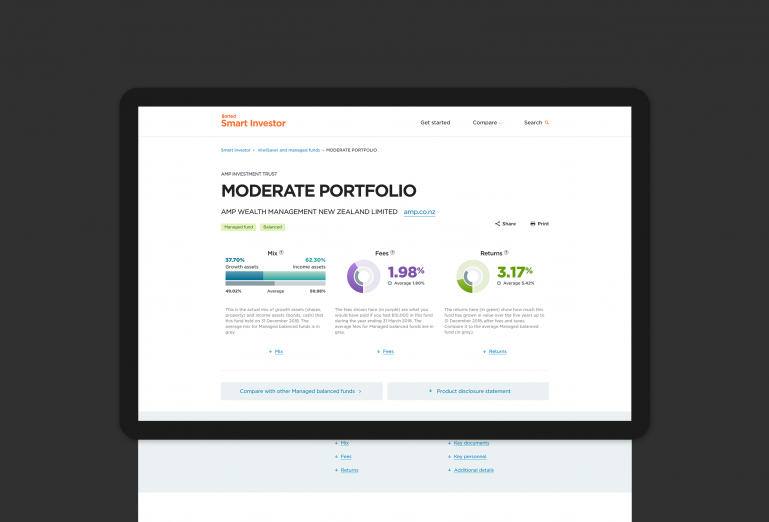 Screenshot showing fund detail